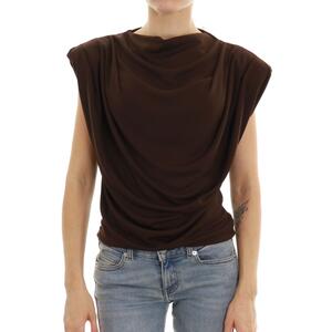 TOP SPALLINE VICOLO MARRONE